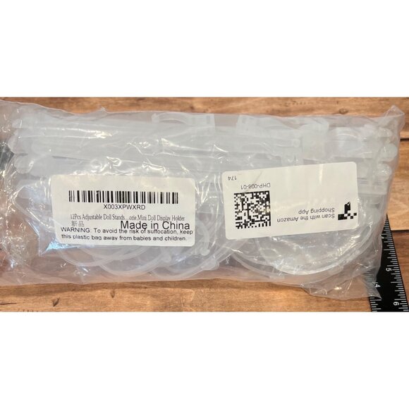 12 Adjustable Doll Stand Clear Mini Display Holder For Small Figurines & Dolls - Picture 3 of 3